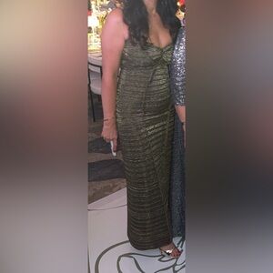 Georgia Hardinge Gold Maxi Dress